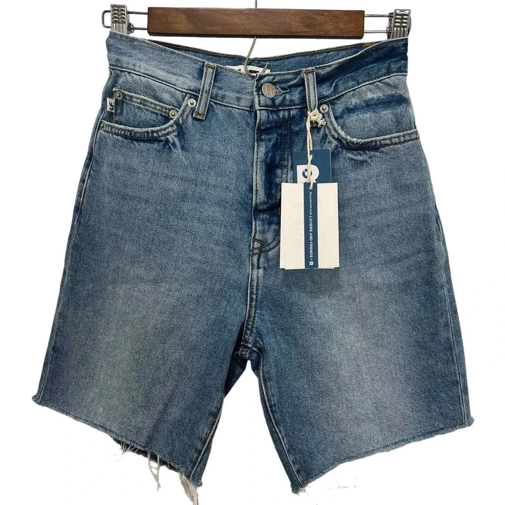 Lovers + Friends Devon High Rise 90s Cut Off Shorts Islandia Blue Size‎ 23 NW